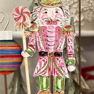 Festive Metal Nutcracker Stake Outdoor or Indoor